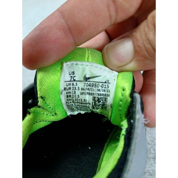 Nike Air Huarache Run Wolf Gray/Volt Green 704949-015 Toddler Size 7C - Picture 9 of 9